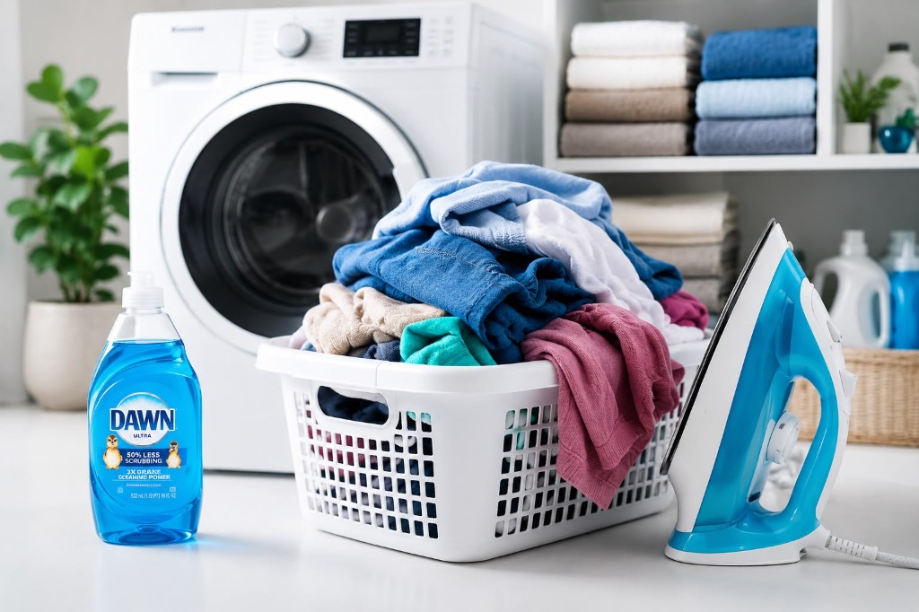 Laundry basket, washing essentials and iron — Beneeasy laundry service